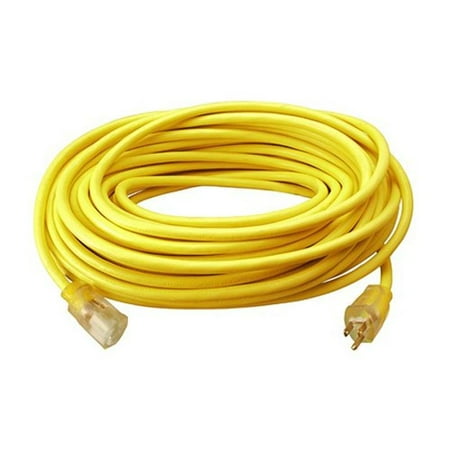 Ho Wah Gentin Kintron Sdnbhd 02587ME Extension Cord, 12/3, SJTW Yellow Round Vinyl, 25-Ft.