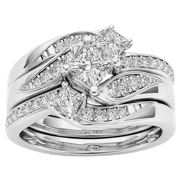 3 en 1 Fashion Lady Zirconia Ring Creative Set Anillo Accesorios Anillo de compromiso Wmkox8yii fajkfhkj2393