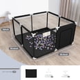 thumbnail image 7 of Baby Playpen, Outdoor Play Yard, Portable Play Yard 4-Panel- Baby Foldable Safety Playpen for Infant Toddler, Black, 7 of 7