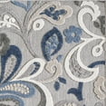 thumbnail image 6 of 8â€™ Round Blue Gray Jacobean Floral Indoor Outdoor Area Rug, 6 of 9