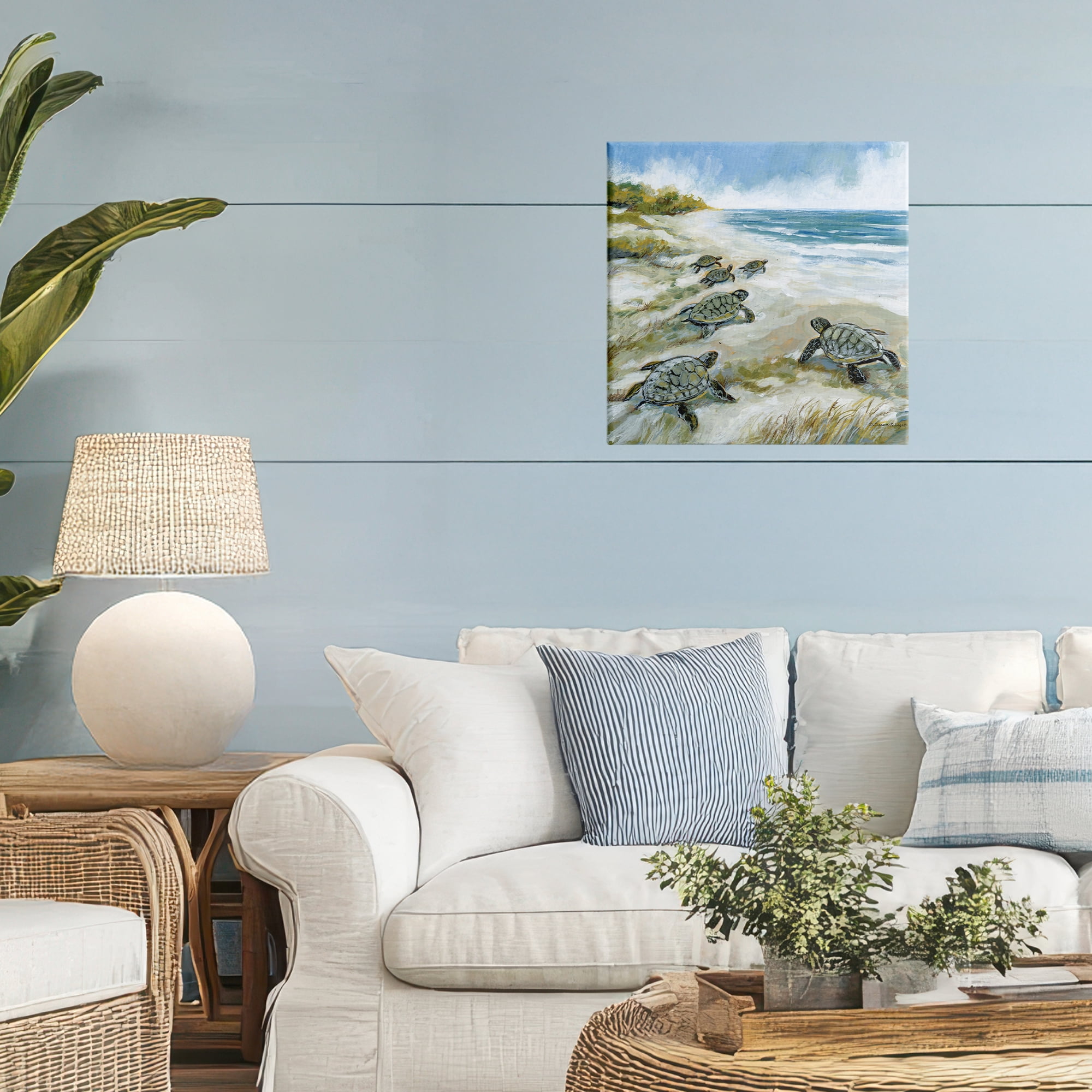 Stupell Industries Baby Sea Turtles on Beach Canvas Wall Art, design by Susan Winget