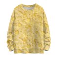 thumbnail image 2 of Dwralegc Valentine Clothes for Women Heart Print Fashion Sweater Knitted Crew Neck Lightweight Spring Plus Size Pullover Tops Yellow M, 2 of 4