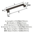 thumbnail image 6 of Amerock Lintel 6-5/16 inch (160mm) Center-to-Center Oil-Rubbed Bronze Cabinet Pull, 6 of 7