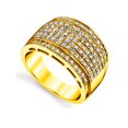 thumbnail image 2 of Metal Masters Mens 14K Gold Plated Sterling Silver 925 Micro-Pave Wedding Band Ring Cz 13.5mm, 2 of 5