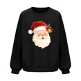 thumbnail image 4 of Hooded Sweatshirt for Women Fashion Loose Casual Christmas Printed Round Neck Long Sleeve Hoodless Sweatshirt, 4 of 7