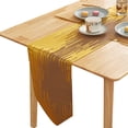 thumbnail image 1 of Camino de mesa dorado Caminos de mesa de tocador largos Decoración del hogar Mantel para comedor Cocina - 160/180/240 CM, 1 of 5