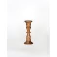 thumbnail image 2 of Traditional Medium Burnt Eco-friendly Handmade Mango Wood Set Of One 9" Pillar Candle Holder for use, Living Room, Dinning Room, Study Room, Spa, Restaurants, Place Of Worship, etc, 2 of 4