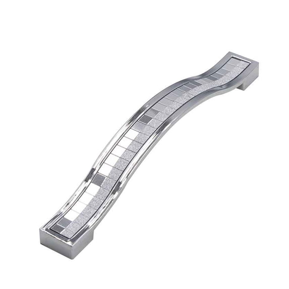 Modern Pearlescent Crystal Handle Color Flash Dresser Drawer Kitchen Cabinet Bedroom Closet Handle Household Hardware Supplies silver and white 128mm
