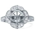 thumbnail image 1 of 1/2ct Antique Diamond Halo Engagement Ring Setting 14K White Gold, 1 of 4