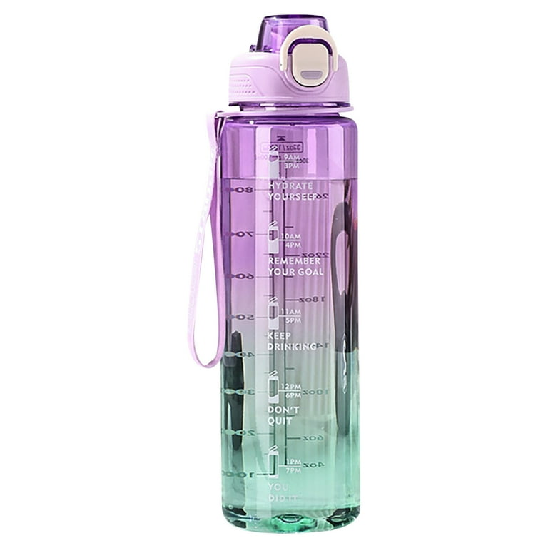 Jieluotekeji 1000ml Clear Water Bottle With Straw, BPA-Free