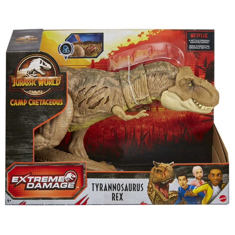 Jurassic Park T-Rex Action Figure, Extreme Damage, Transforming