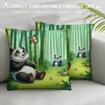 thumbnail image 3 of Autua Pandas Bamboo Butterfly Graphic Decorative Cushion Throw Pillow Cover for Home Couch Living Room Bed Sofa - Zipper Closure - 1PC 24x24in, 3 of 5