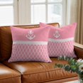 thumbnail image 3 of Throw Pillow Covers, Anchor Morocco 26x26 Pillow Covers for Couch/Sofa/Bed, Modern Nautical Pink Boho Stripes Decorative Square Linen Cushion Pillowcase for Home Decor, 3 of 9