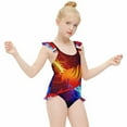 thumbnail image 6 of Fairy Tail Girls Swimsuit Ruffle One-piece Beachwear Kids Cute Swimwear Summer Bathing Suit 9-11Y(140cm), 6 of 8