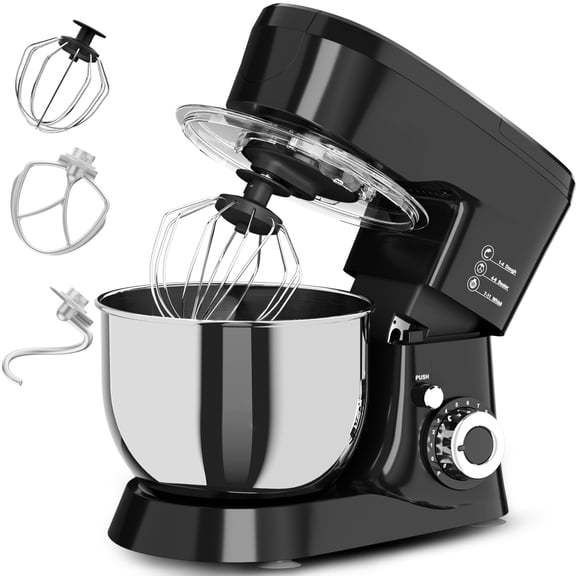 CUOCCO PRO 1000W Stand Mixer - Electric Stand Mixer with 5.5Qt Bowl, 11 Speeds, Dough Hook & Whisk & Beater, Tilt-Head, Dishwasher Safe, Suction Base, Black