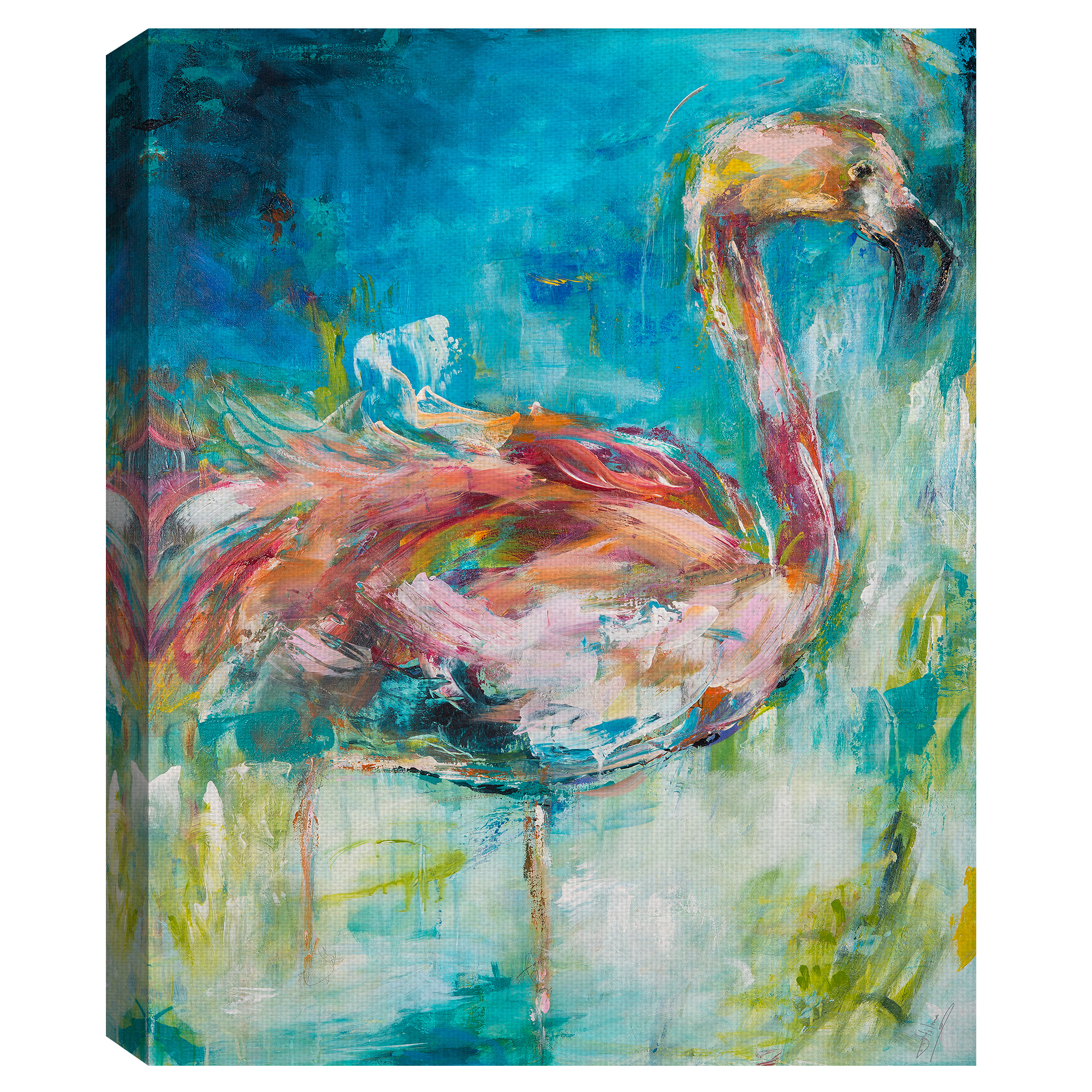 Masterpiece Art Gallery Pretty in Pink Flamingo No. 1 by Hilm Koelman Canvas Art Print 22" x 28"