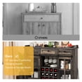 thumbnail image 3 of DWVO 53" Farmhouse Kitchen Buffet Sideboard with Sliding Barn Door, 3 Drawers, and Wine Rack, 3 of 9