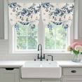 thumbnail image 4 of Blue Christmas Tie Up Curtains for Windows, Adjustable Balloon Window Shades, Xmas Gnomes Balls Tree Snowflake Gifts Kitchen Window Treatments Farmhouse Short Curtains with Rod Pocket 42"x45", 4 of 8