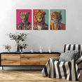 thumbnail image 5 of 3pcs Framed Funky Animals Canvas Art Wall Decor Pictures Trendy Tiger Lion Leopard Posters Prints Eclectic Aesthetic Room Decor for Apartment Dorm Decoration, 2D Flat, 5 of 5