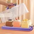thumbnail image 3 of 2 Pcs Portable Bread Box with Handle Loaf Cake Container Plastic Rectangular Food Storage Keeper Carrier 13-inch Translucent Dome for Pastries, Bagels, Bread Rolls, Buns or Baguettes (Purple), 3 of 5