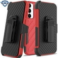 thumbnail image 2 of METKASE For Samsung Galaxy A26 Noble lined shockproof dual layer hybrid with Holster - Red/Black, 2 of 3