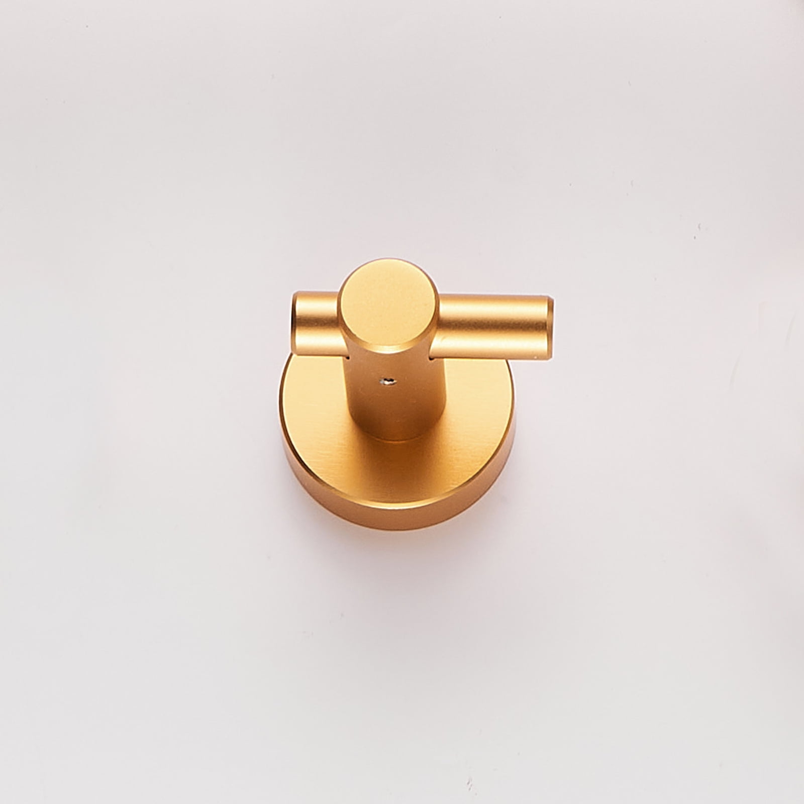 Round Base Wall Hanging Hook with Screws- Brushed Gold Hook, 4 Pack, for Entry Shoe Cabinet, Wardrobe Bathroom Bedroom Furniture Hardware [Unable ship on weekends+usps/fedex]