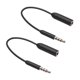 thumbnail image 1 of Cable de extensión de audio de 2 x 3,5 mm (con conector macho a hembra) para auriculares de smartphone y tableta., 1 of 8