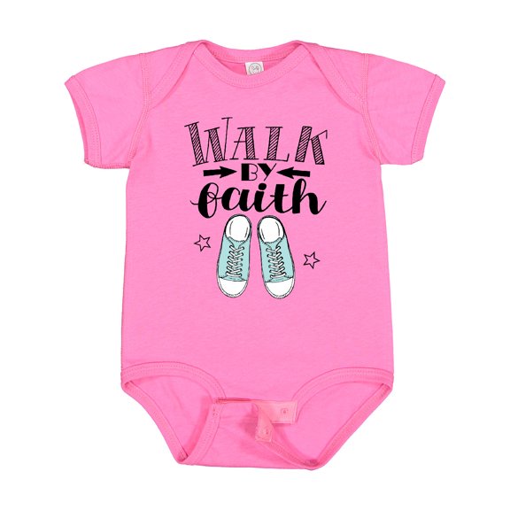 Inktastic Walk by Faith Quote Boys or Girls Baby Bodysuit