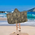 thumbnail image 2 of Yayeee Kids Hooded Towel with Hand Pockets Beach Soft Absorbent Bath Wrap 50 x 23.5 inch, Black Flower Pattern, 2 of 5