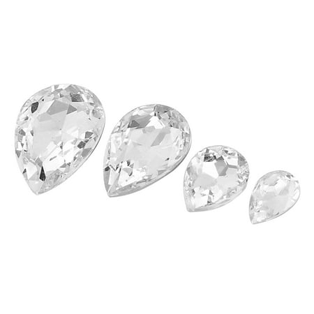- Unique Bargains 4PCS Drop Shape Facted Glass Crystal Cellphone DIY Nail Art Sticker Decor