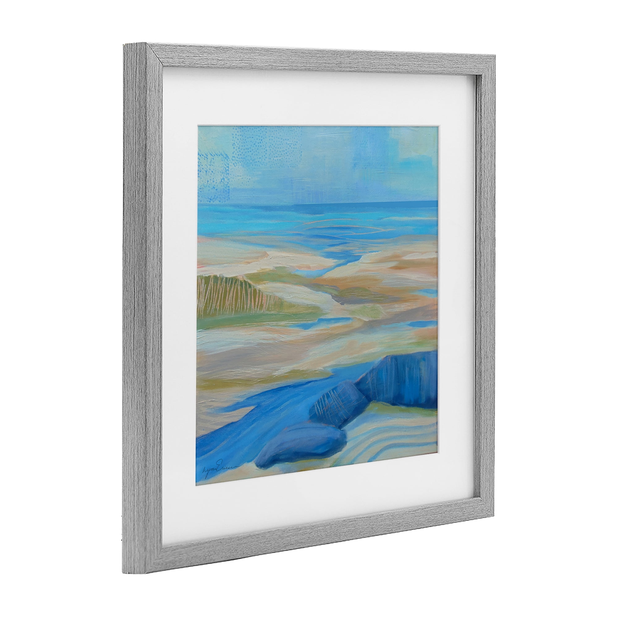 Stupell Industries Low Tide Azure Dunes Gray Framed Print Under Glass, design by Lynn Ericson Fine Art