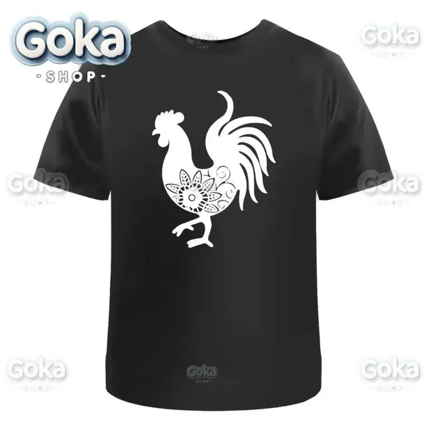 Camisetas con estampado de silueta de gallo ropa para hombre partes superiores nuevas y camisetas de algodón para mujer Camiseta estampada Y2K ropa bonita y divertida