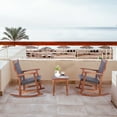 thumbnail image 4 of Patiojoy Ensemble Bistro en Rotin pour Patio 3 Pcs Chaises Berçantes d'Extérieur et Ensemble de Table Brun Rustique, 4 of 6