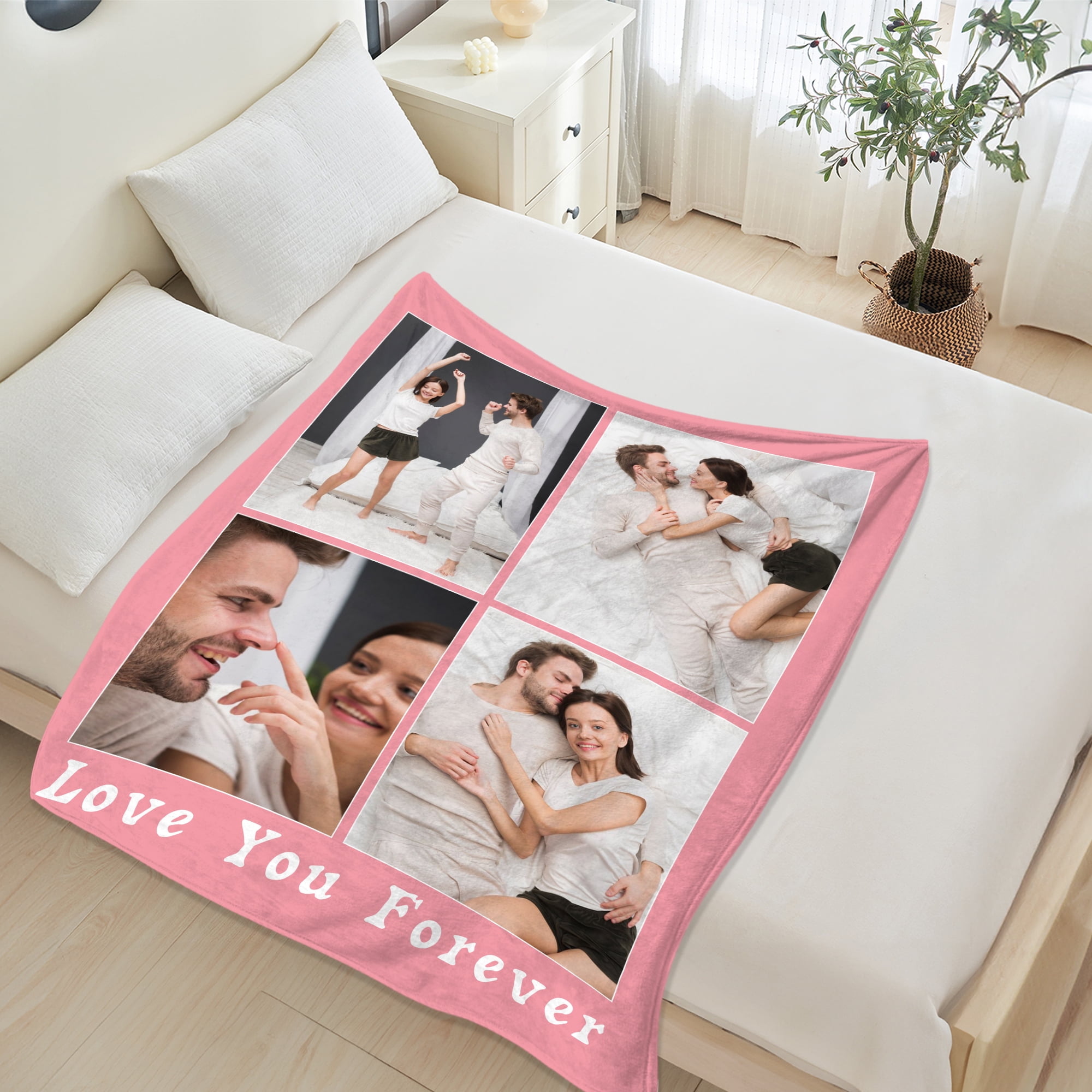 JML Custom Soft Flannel Blanket - Personalized Photo & Text Throw, Blankets & Throws 60"x80" for Kids, Pets, & Adults
