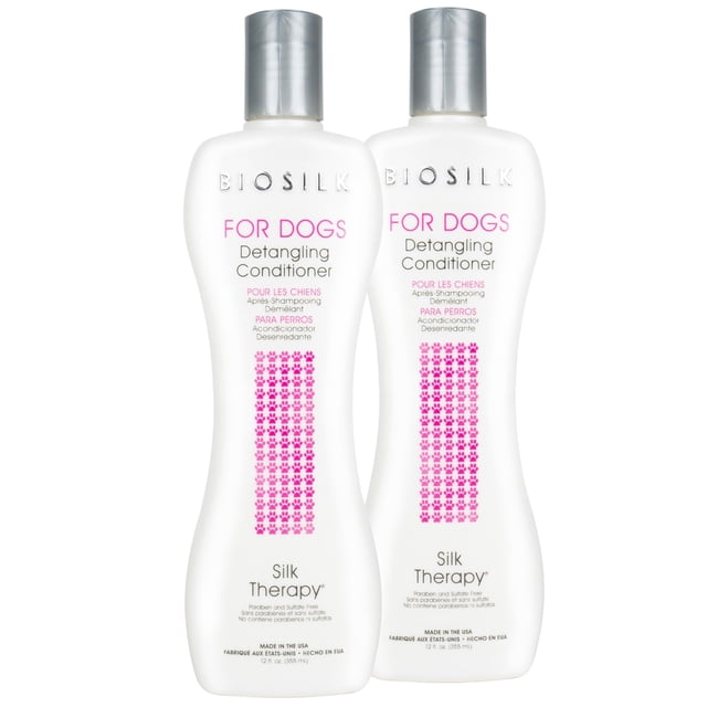 Acondicionador desenredante BioSilk para perros Silk Therapy 355 ml x2