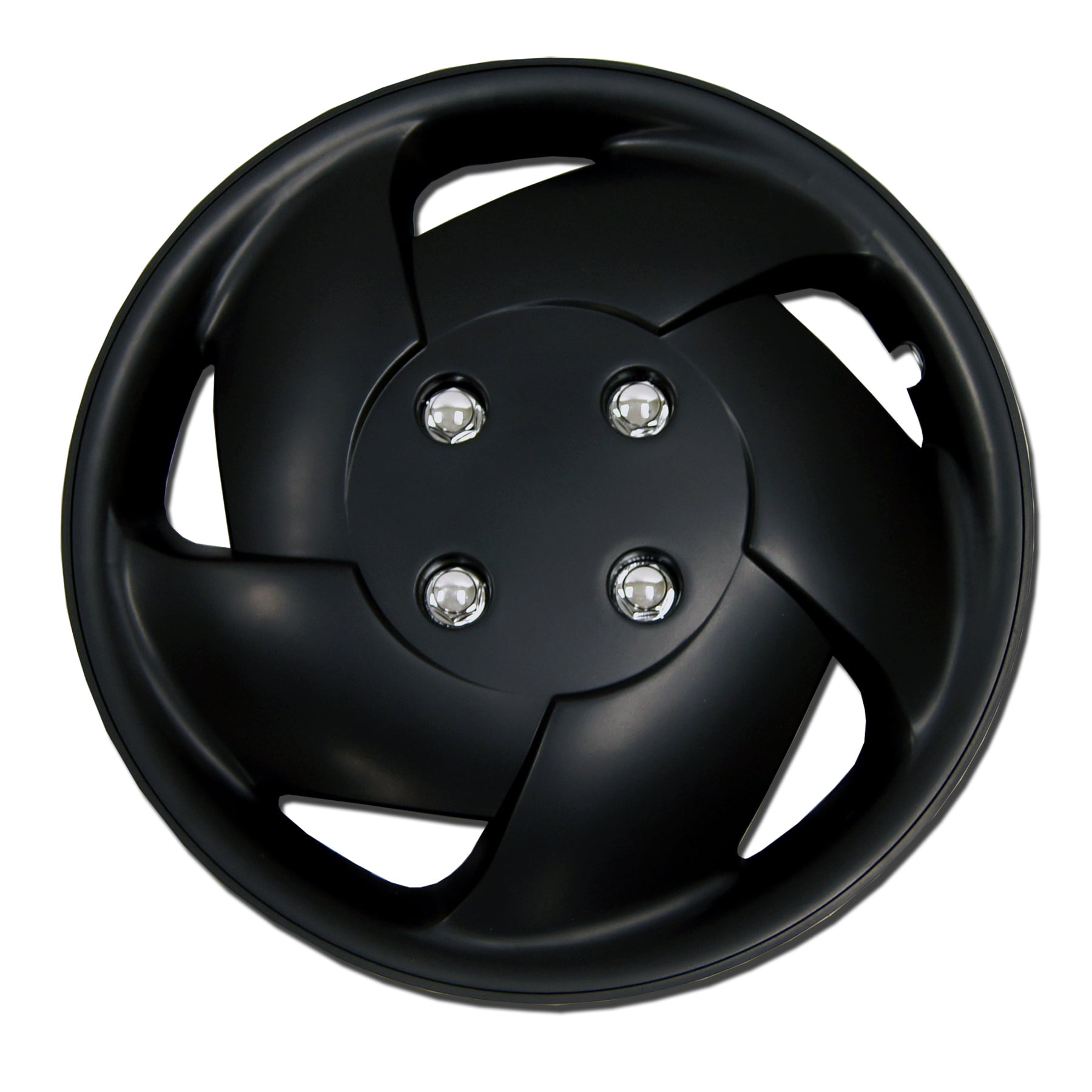 Set of 4 Matte Black Hubcaps 15" WSC083B15 Hub Caps Wheel Skin Cover