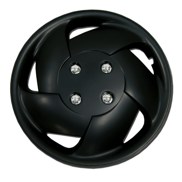 Set of 4 Matte Black Hubcaps 15" WSC083B15 Hub Caps Wheel Skin Cover