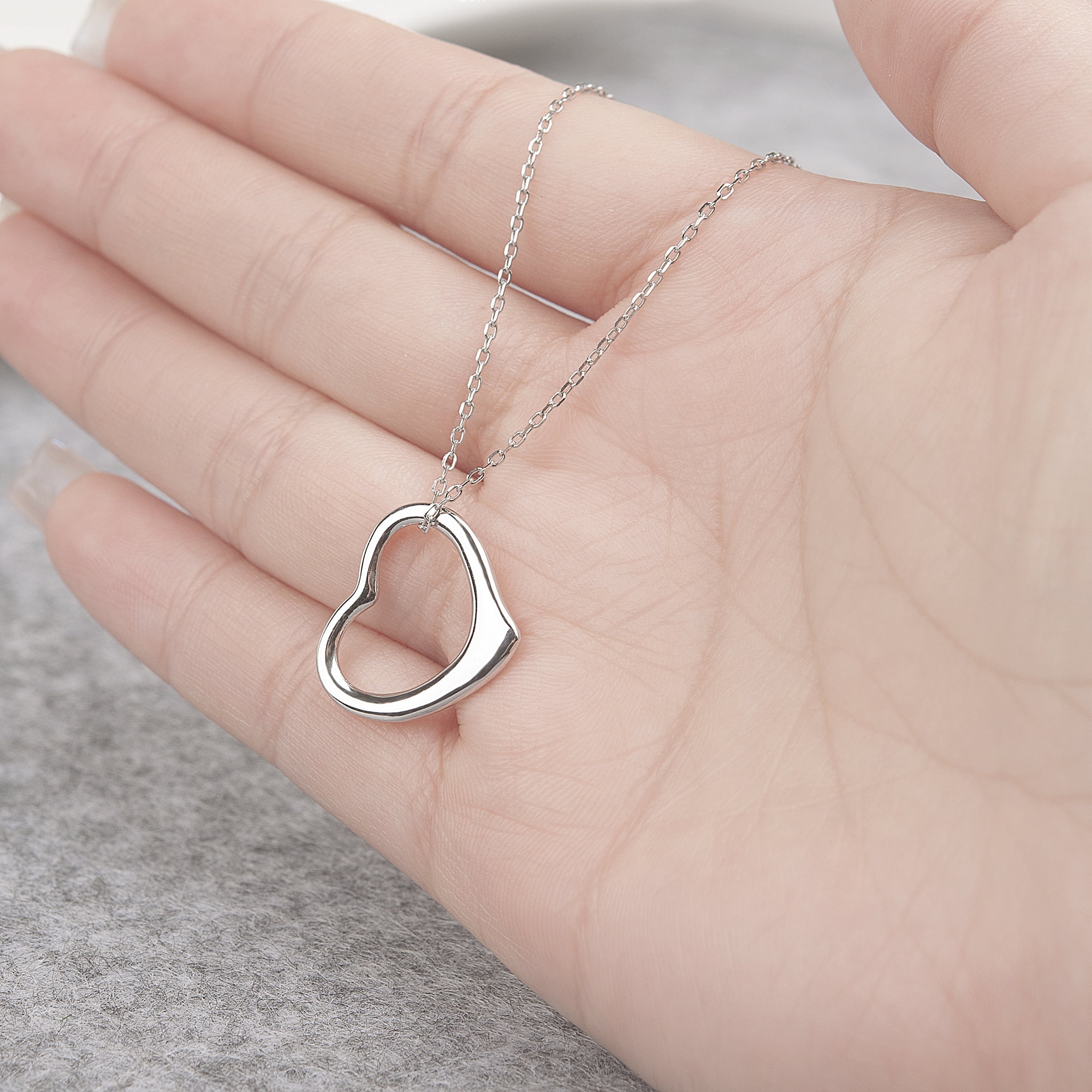 Anavia Intimate Sister Jewelry, 925 Sterling Silver Heart Necklace Gift, Bonus Sister's Birthday Card Gift
