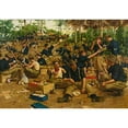 thumbnail image 2 of Gilbert Gaul 18x14 Black Ornate Wood Framed Double Matted Museum Art Print Titled - Christmas Day in Camp, 2 of 5