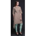 thumbnail image 4 of Bimba Green Leaves & Peony Floral Printed Tops For Women Asymmetric Kurti Summer Dress For Girls XXX-Large, 4 of 6
