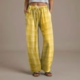 thumbnail image 2 of vigerkar Women's Casual Pants, Wide Leg Lounge Pants, Comfy with Drawstring Waistband Pants for Women Yellow, L, 2 of 8