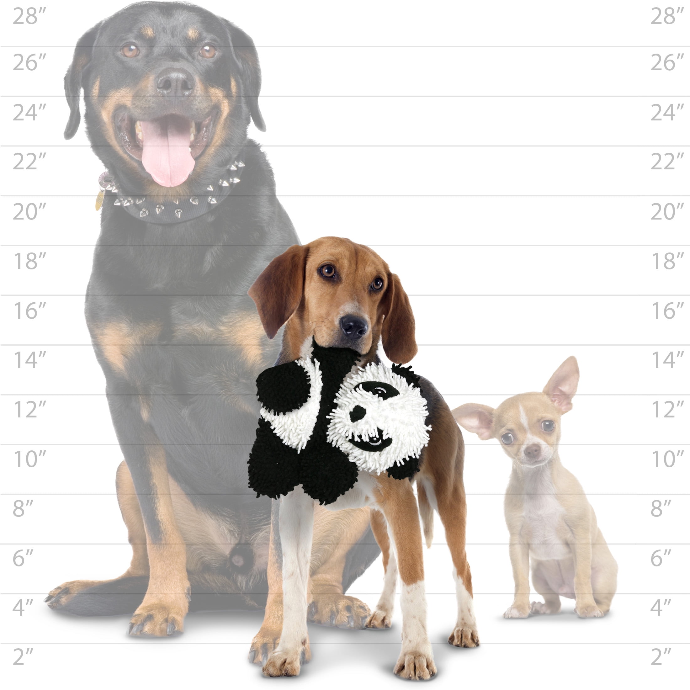 Mighty Microfiber Ball Med Panda Durable Plush Squeaky Dog Toy