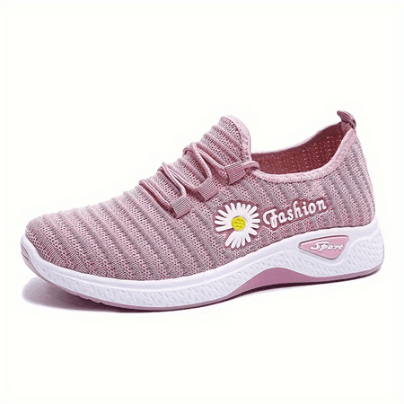 

YIWULAJIAOXH Breathable Women‘s Low-top Daisy Pattern Running Sneakers - Comfortable and Stylish Casual Sports Shoes for Walking Trainers