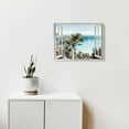 thumbnail image 3 of Beach Window Canvas Wall Art: Ocean seaside Picture Tropical Palm Tree Artwork Print on Coastal Seascape Painting for Bedroom Decor (12x16), 3 of 6