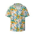 thumbnail image 2 of Lsque Colorful Fruits print Men's Cuban Collar Short Sleeve Shirt Summer Beachwear Casual Button Down Fashionable Vacation Leisure Shirt-Large, 2 of 7