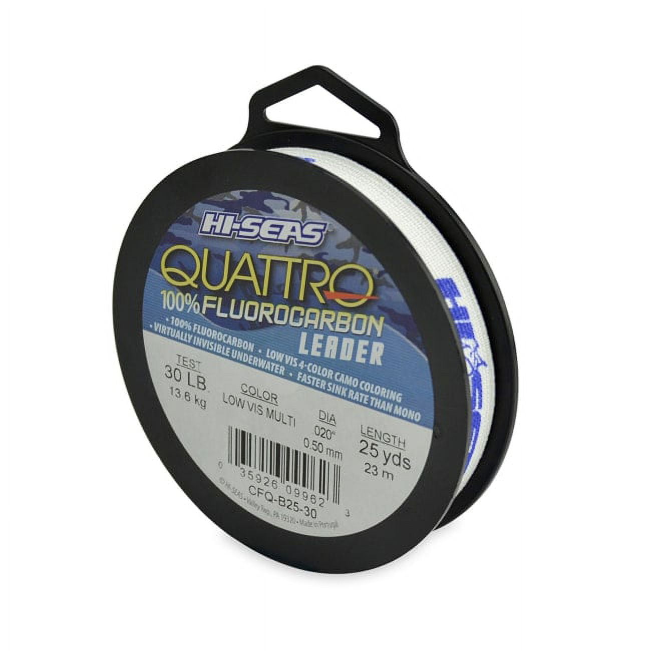 HI SEAS Hi-Seas Quattro Fluoro 25yds - 4-Color Camo 80# Fluorocarbon Leader