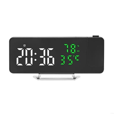 H55E Modern LED Clock with Time, Temperature, and Humidity Projection for Bedroom, Office, Dorm Alarm Clock