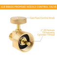 2Pcs Brass Propane Gas Regulator Valve, 1LB Tank Disposal Cylinder