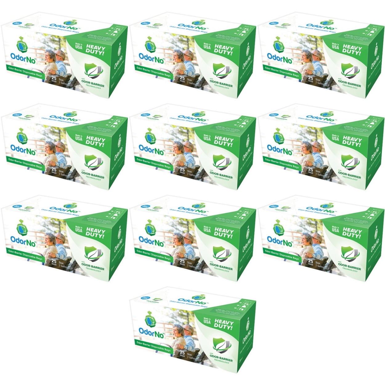 OdorNo ADU24025 Eco Friendly OdorBarrier Disposable Bags, 2 Gallon