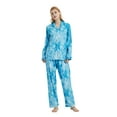 thumbnail image 2 of GLOBAL Conjunto de Pijama de Franela para Mujer, Pijama 100% Algodón para Mujer, Ropa de Estar por Casa, Manga Larga, Botón, Cordón en la Cintura, Ropa de Dormir Cálida, Azul Cielo, Teñido Anudado M, 2 of 6